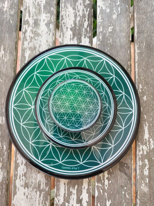 Plaque de rechargement Fleur-Shungite, "VERTE N°2". Nettoie et recharge vos pierres... – Image 2