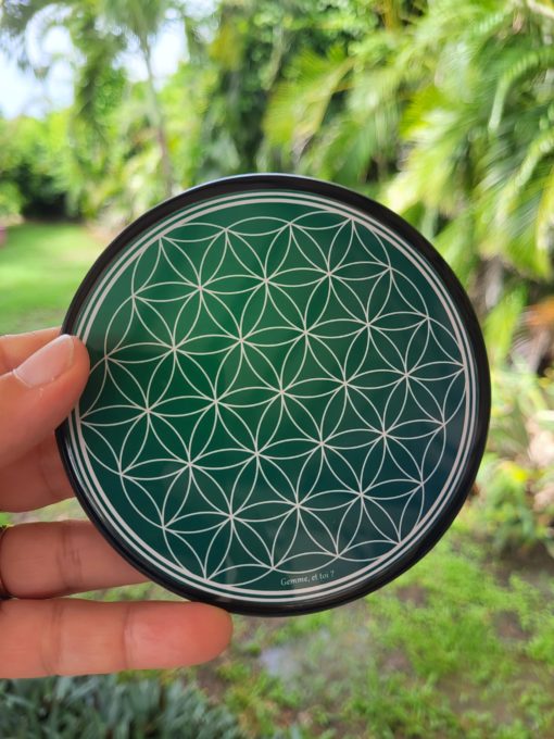 Plaque de rechargement Fleur-Shungite, "VERTE N°2". Nettoie et recharge vos pierres... – Image 4
