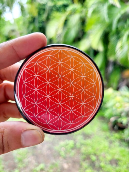 Plaque de rechargement Fleur de vie-shungite, "ORANGÉ". Nettoie et recharge vos pierres... – Image 3