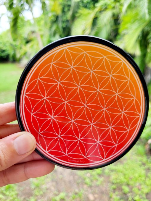 Plaque de rechargement Fleur de vie-shungite, "ORANGÉ". Nettoie et recharge vos pierres... – Image 4