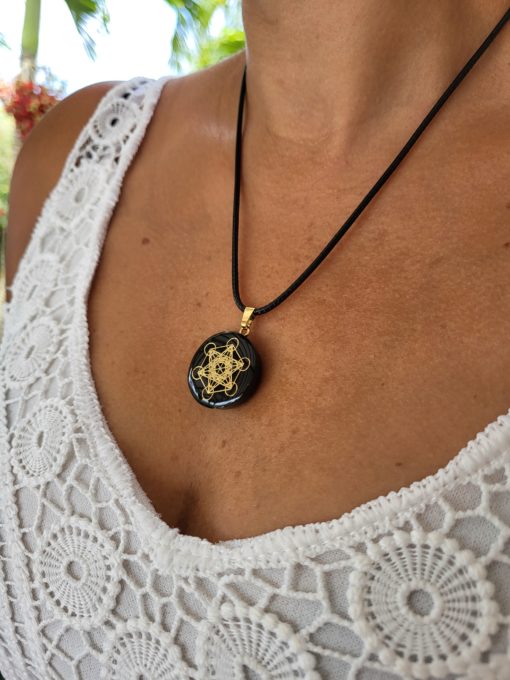 Pendentif Métatron, couleur dorée fond noir. – Image 3