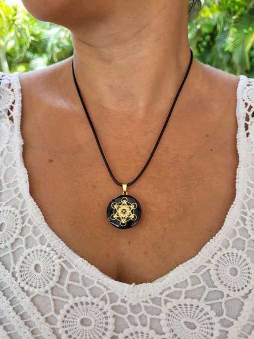 Pendentif Métatron, couleur dorée fond noir. – Image 2