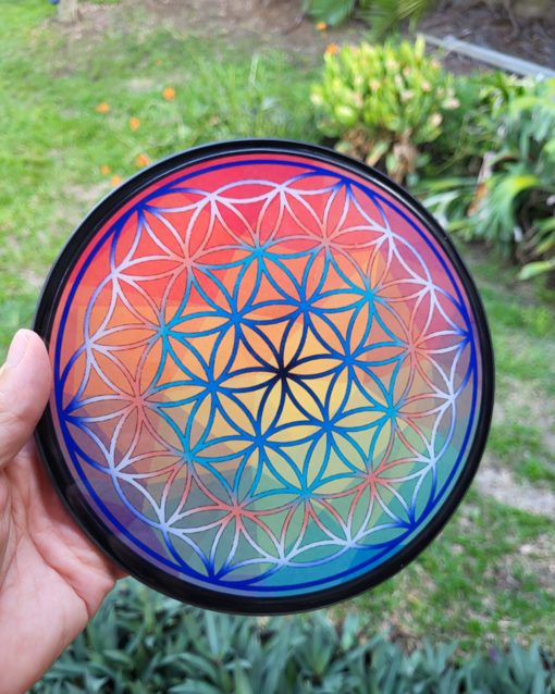 Plaque de rechargement Fleur de vie-shungite "MULTICOLORE N°3". Nettoie et recharge vos pierres... – Image 7