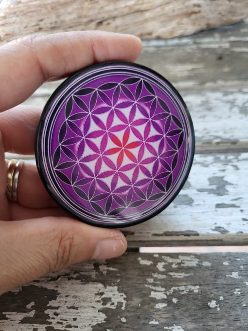 Plaque de rechargement Fleur de vie-shungite "VIOLETTE". Nettoie et recharge vos pierres... – Image 4