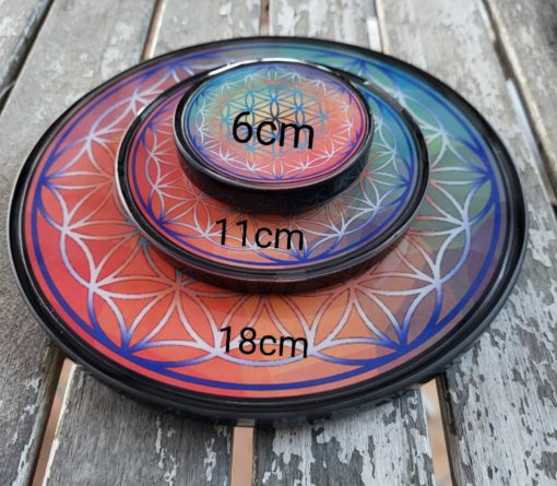Plaque de rechargement Fleur de vie-shungite "MULTICOLORE N°3". Nettoie et recharge vos pierres... – Image 3