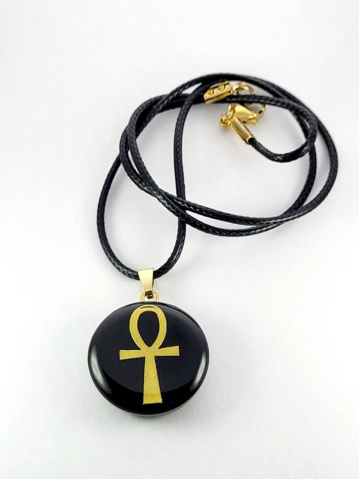 Pendentif Croix de Ankh à base de shungite, modèle n°1. – Image 3