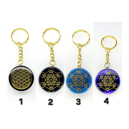 Porte-clé, bijou pour sac Fleur de vie ou Métatron aux choix.
