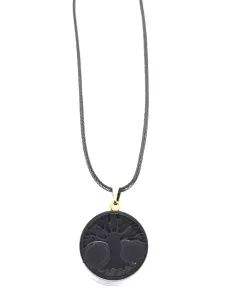 Pendentif arbre de vie doré fond noir
