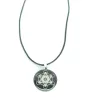Pendentif métatron argenté fond noir - yin yang