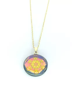 pendentif métatron effet miroir et yin yang