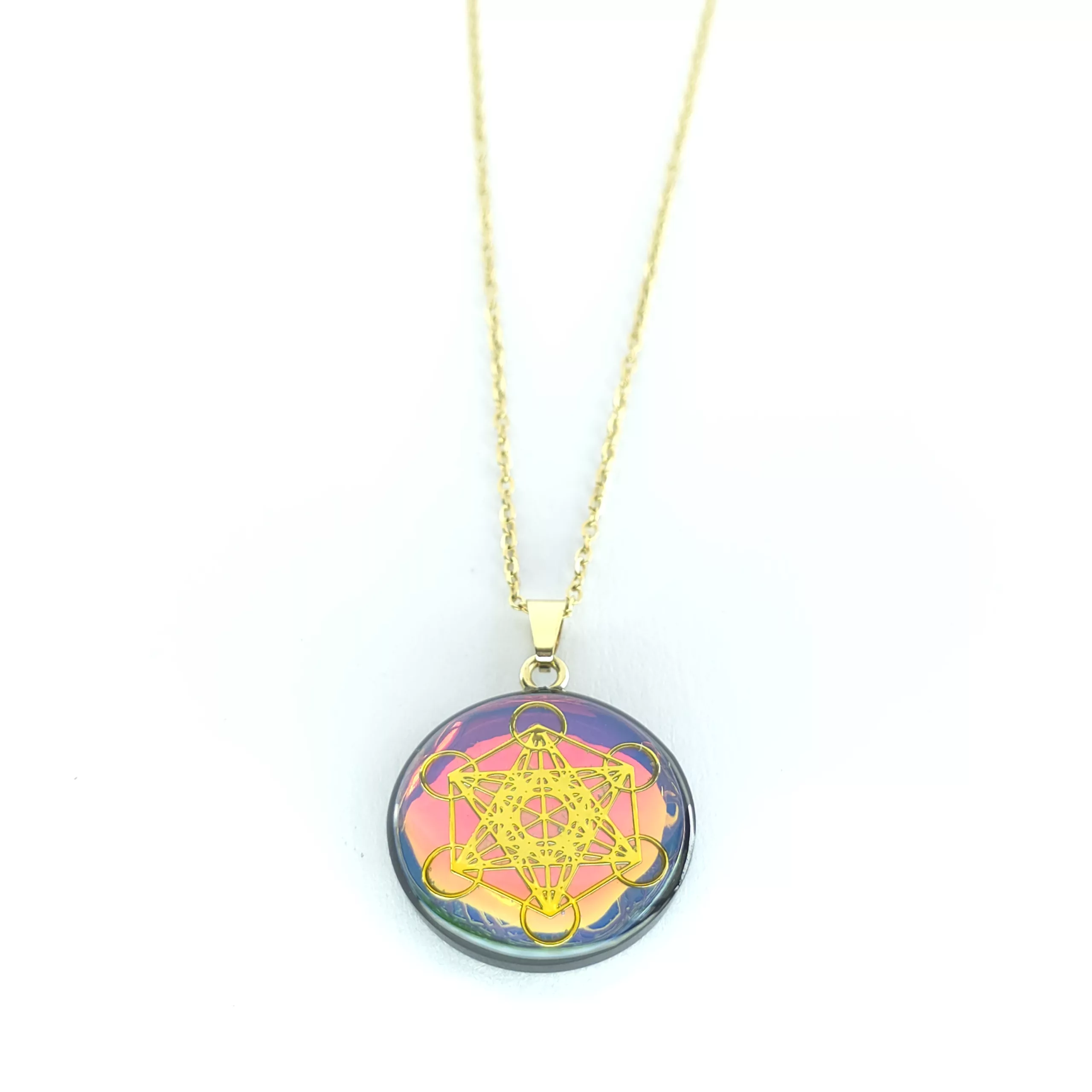 pendentif métatron effet miroir et yin yang