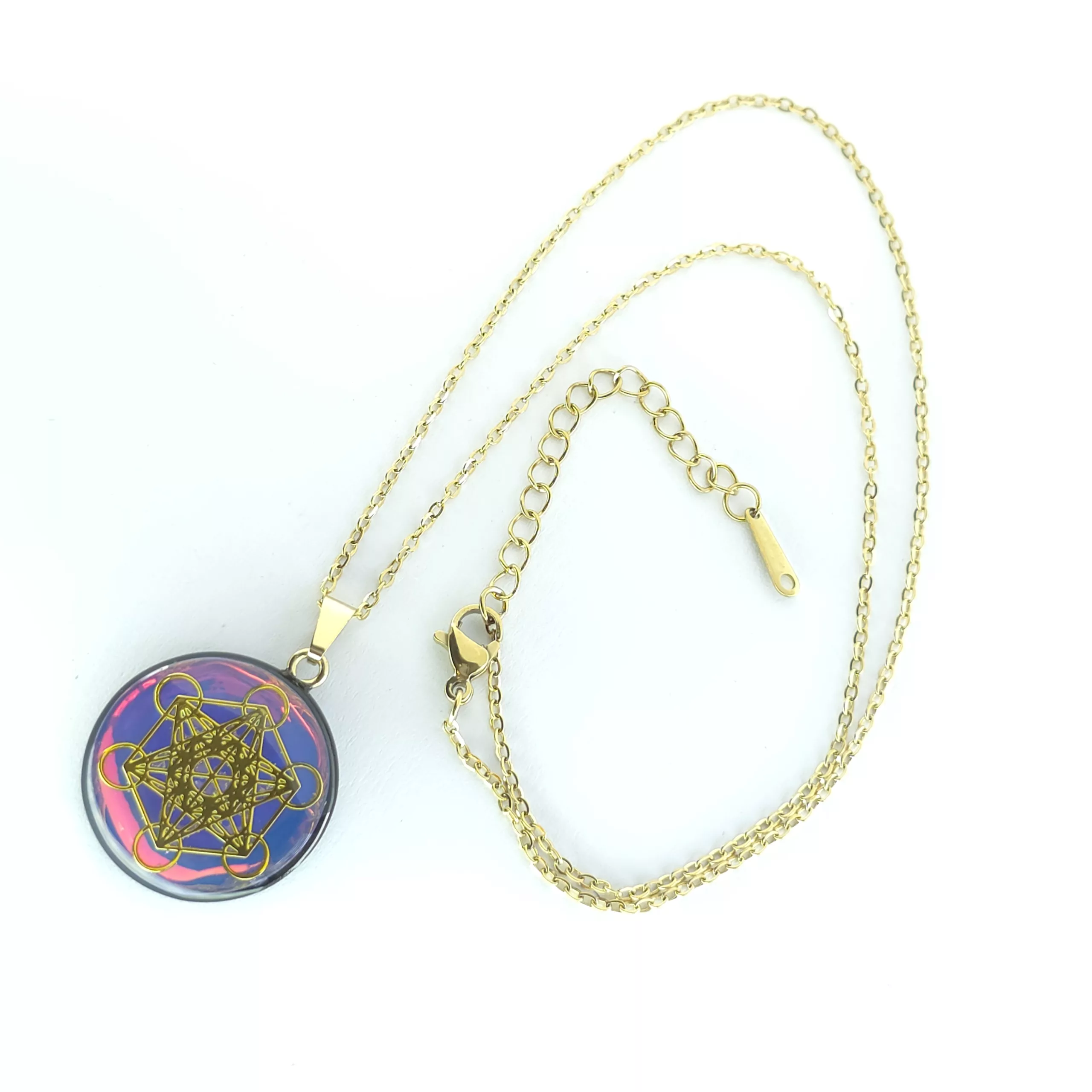 pendentif métatron effet miroir et yin yang