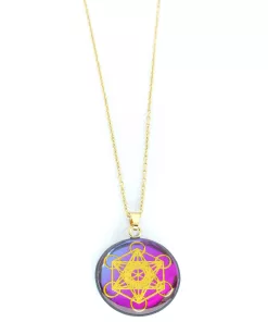 Pendentif métatron recto et yin yang verso