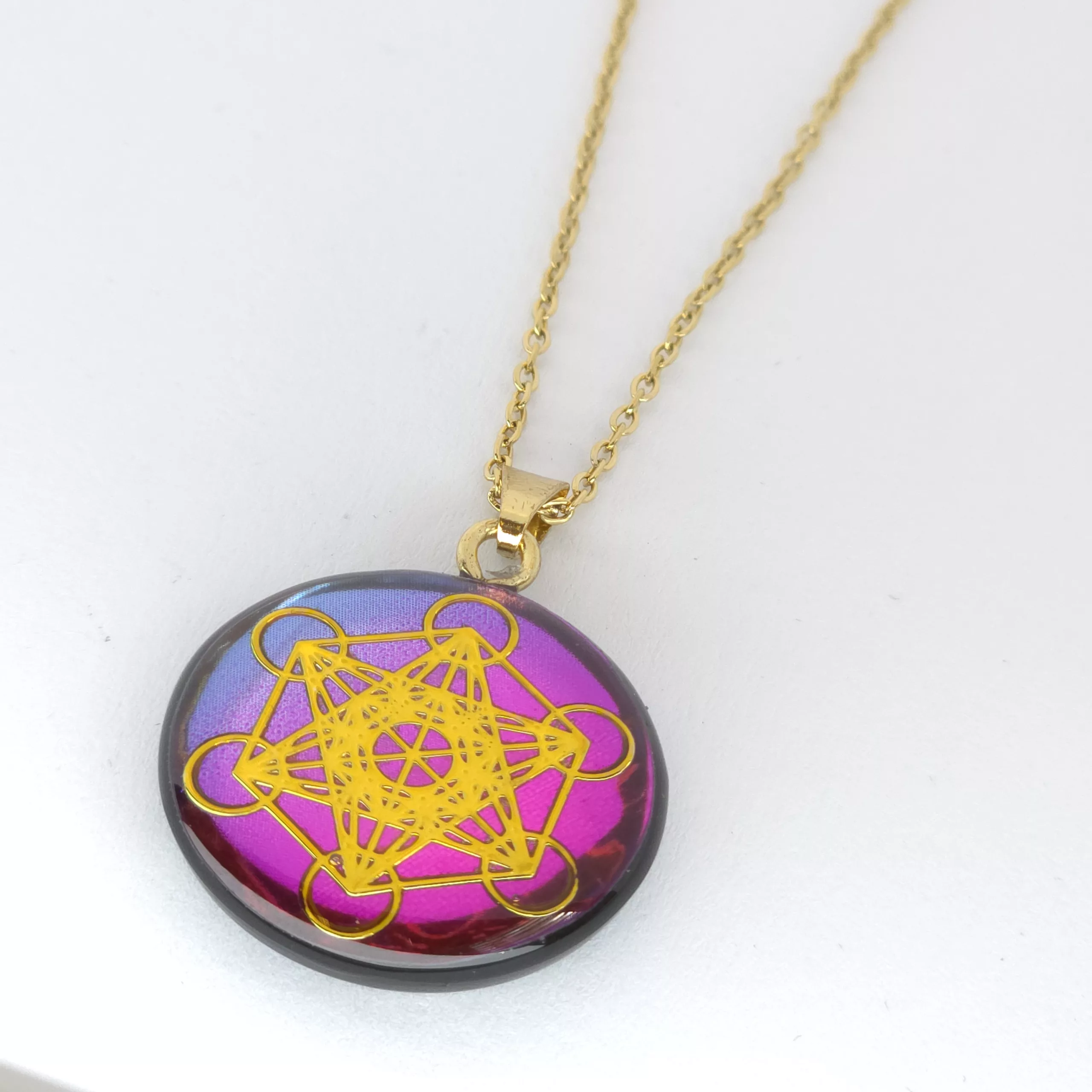 Pendentif métatron recto et yin yang verso