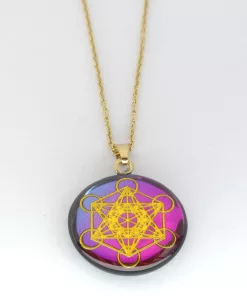 Pendentif métatron recto et yin yang verso