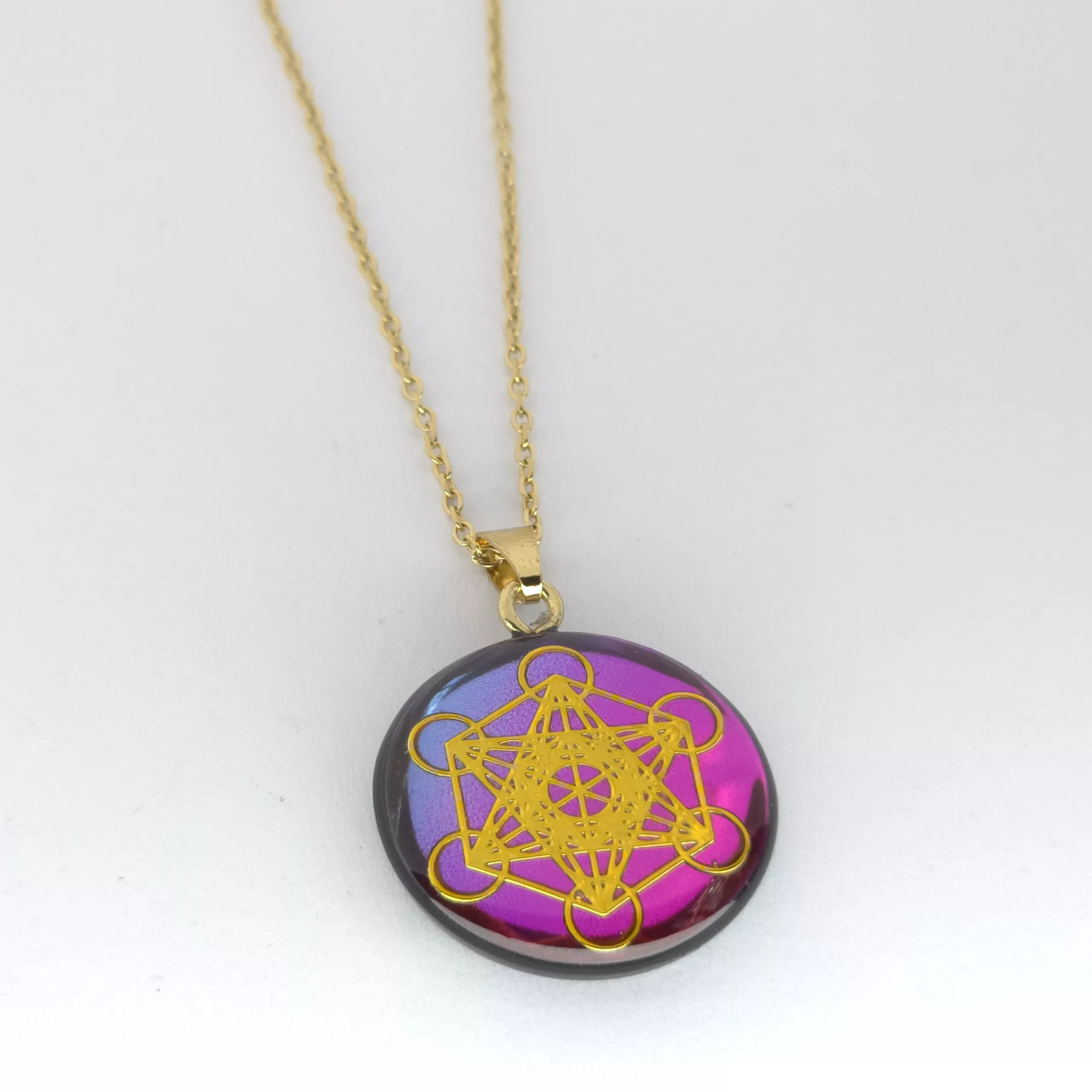 Pendentif métatron recto et yin yang verso
