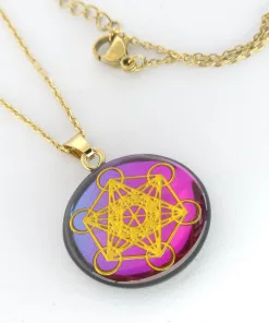 Pendentif métatron recto et yin yang verso