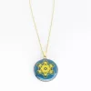 Pendentif métatron gris bleu doré