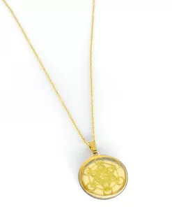 Pendentif métatron doré fond doré - Yin yang