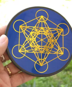 plaque de rechargement cube de métatron & fleur de vie 11cm