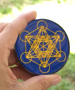 plaque de rechargement cube de métatron & fleur de vie 6cm