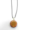 Pendentif fleur de vie fond orangé - shungite