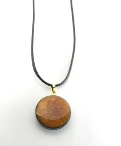 Pendentif fleur de vie fond orangé - shungite