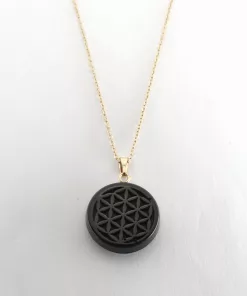 Pendentif fleur de vie 7 chakras artisanale avec chaine