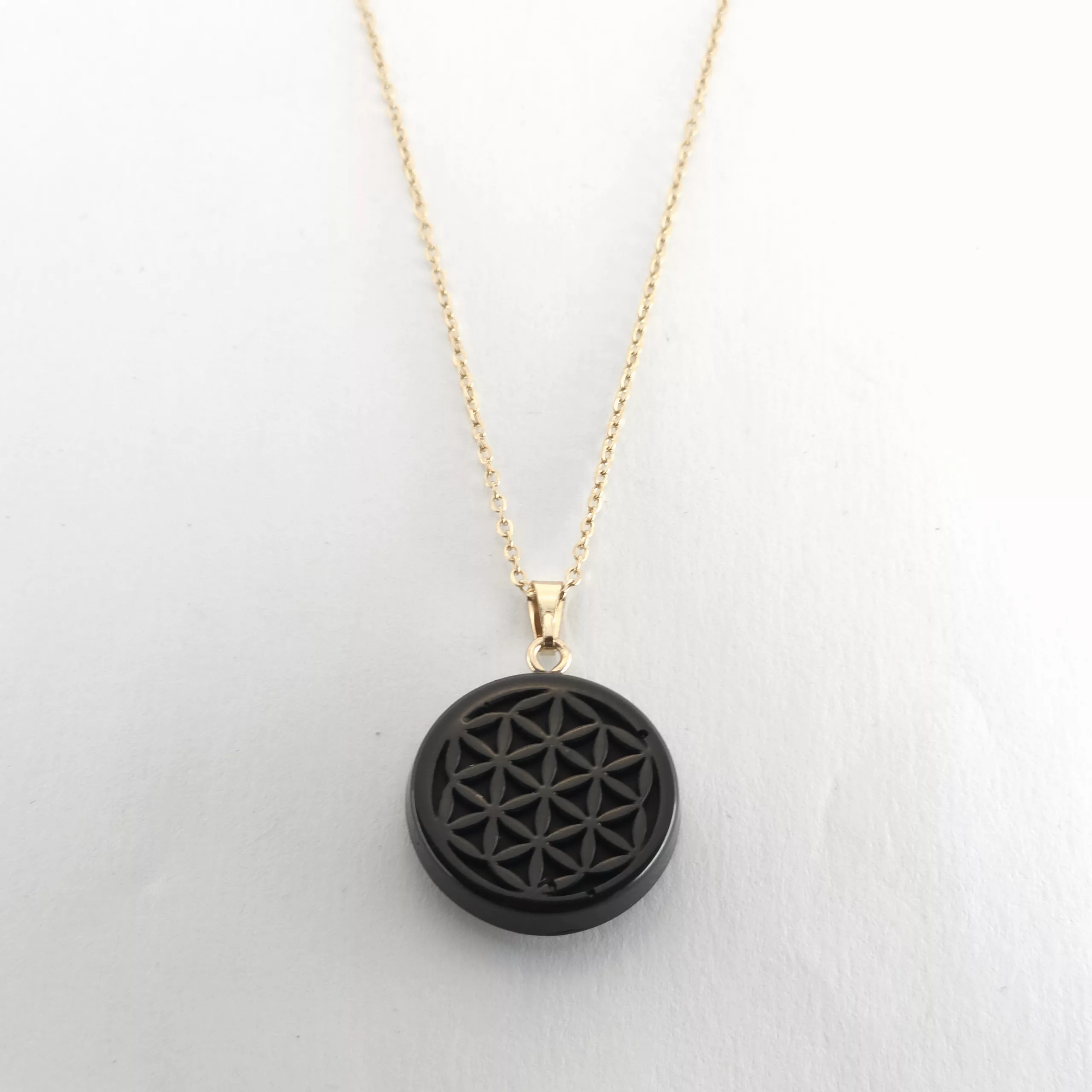 Pendentif fleur de vie 7 chakras artisanale avec chaine