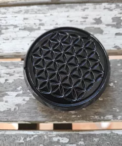 plaque de rechargement fleur de vie - shungite 6cm