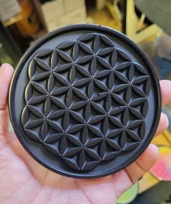 plaque de rechargement fleur de vie - shungite 11cm